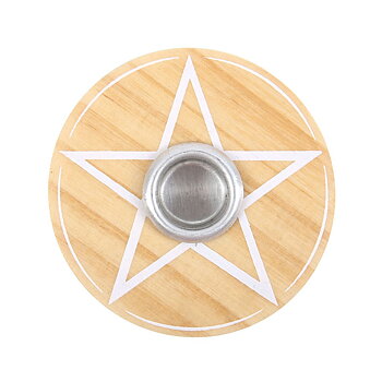 Vit/Natur  rund Pentagram Ljus Hållare