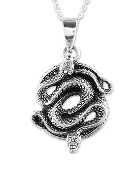 Ouroboros Entwined Silver Hänge