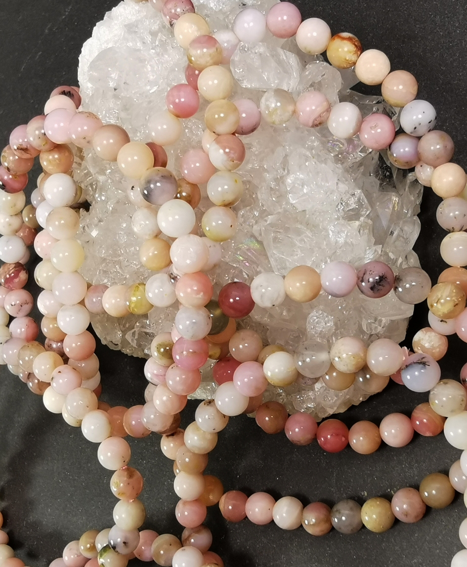 Rosa Opal Armband - 5mm runda pärlor - 2