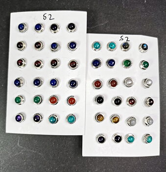 Stiftörhängen av sterling silver med Ädelstenar - S2
