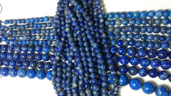 Lapis Lazuli Sträng - Runda Pärlor  5-8mm - graderade - 2