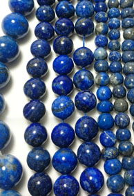 Lapis Lazuli Sträng - Runda Pärlor  5-8mm - graderade