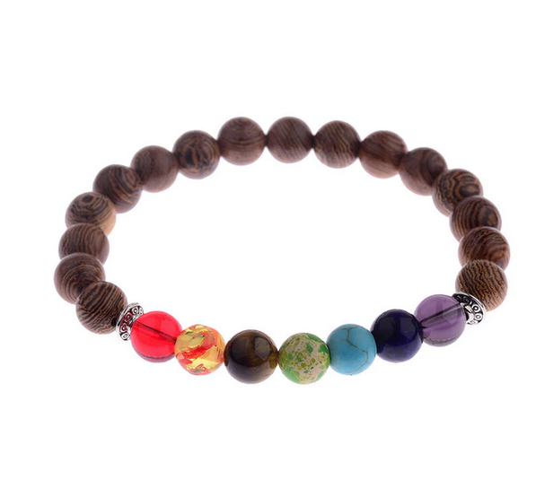 Zebraträ Chakra Armband 