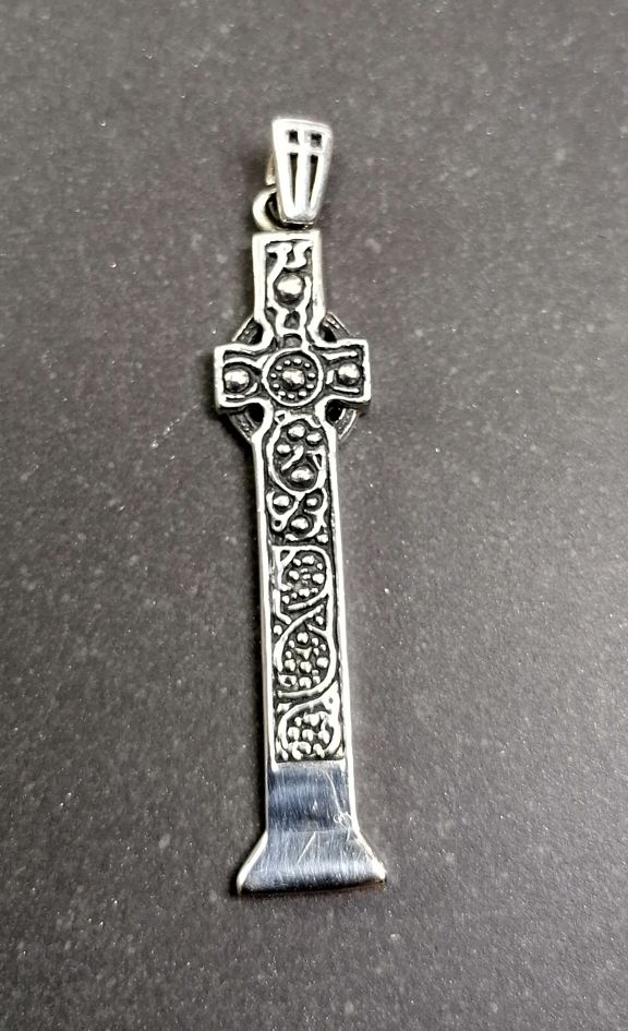 Medeltida Silver Kors Hänge 