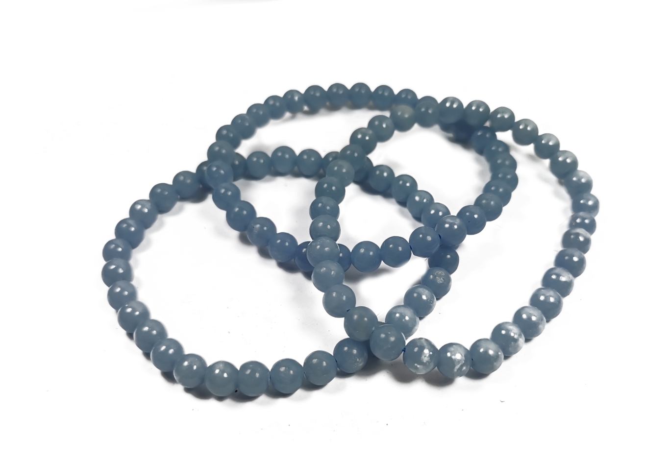 Angelit (blå anhydrit) Armband  - 6mm