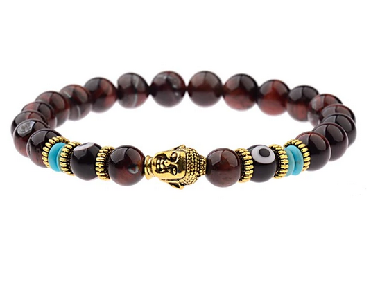 Armband i Oxöga med Skyddsöga och Buddha 