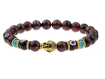 Armband i Oxöga med Skyddsöga och Buddha 