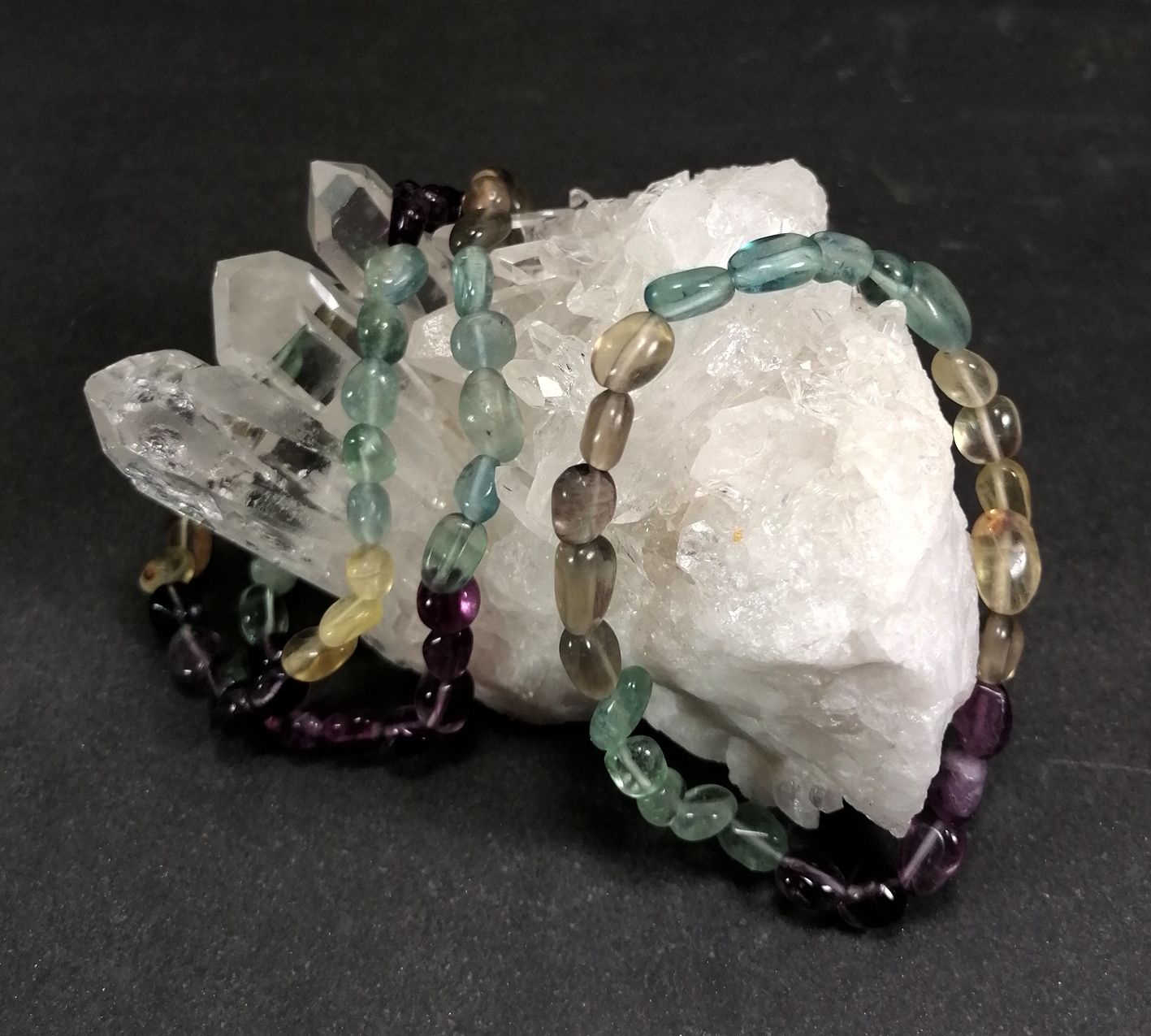 Armband Fluorit , Regnbågs 