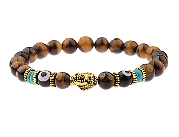 Skyddsöga Buddha Armband i Tigeröga