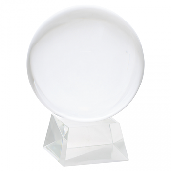 Kristallkula / Spåkula med ställning i glas - 15cm