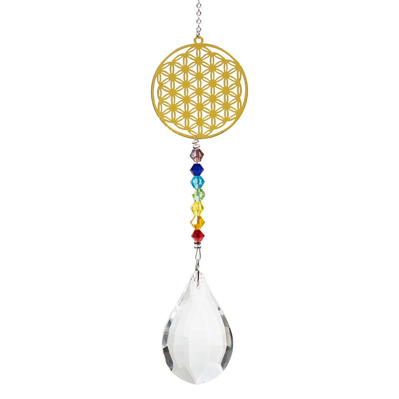 Flower of life crystal drop white 