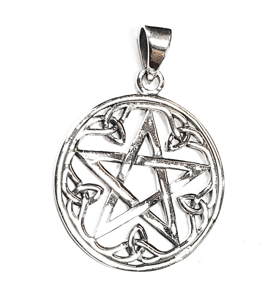 Pentagram Keltiskt Triquetra  Hänge i Silver