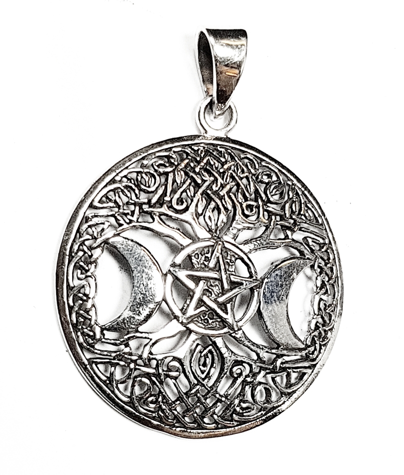 Pentagram Keltiskt Träd med Måne