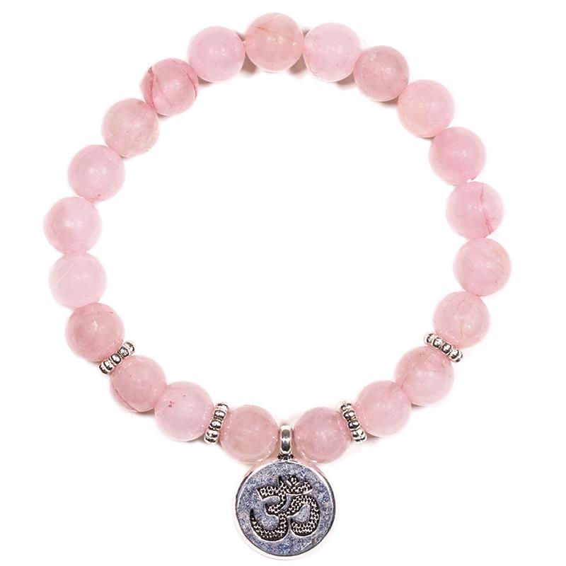 Rosenkvarts Armband med Aum 