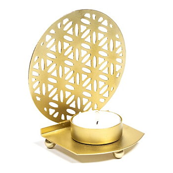 Fairtrade Värmeljus ljusstake " Flower of Life" - Circle