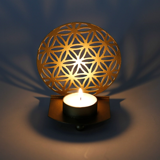 Fairtrade Värmeljus ljusstake " Flower of Life" - Circle - 2