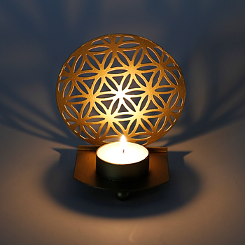 Fairtrade Värmeljus ljusstake " Flower of Life" - Circle