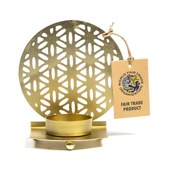 Fairtrade Värmeljus ljusstake " Flower of Life" - Circle - 4