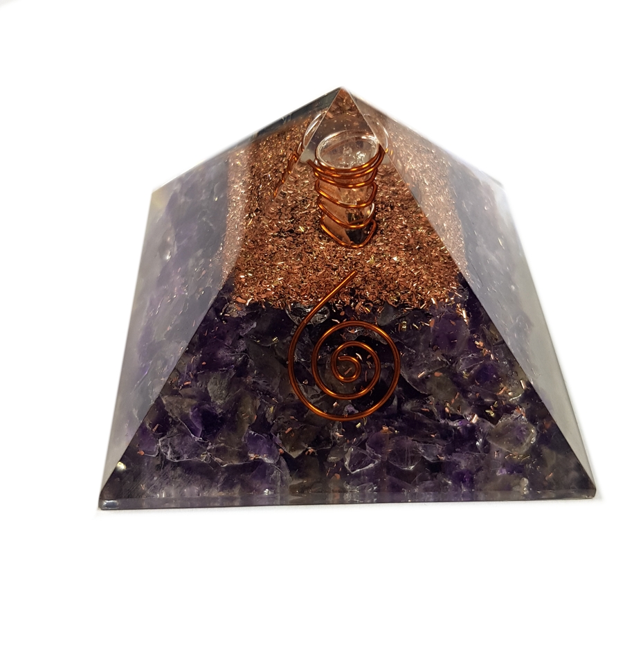 Orgonite Pyramid - Ametist - Spiral
