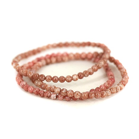 Röd Thulit Armband  - 4mm pärlor