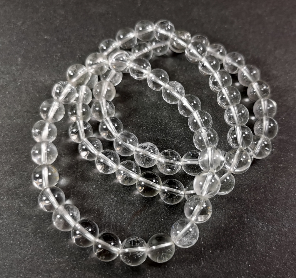Bergkristall Armband, AA+ kvalitet  - 8mm Pärlor