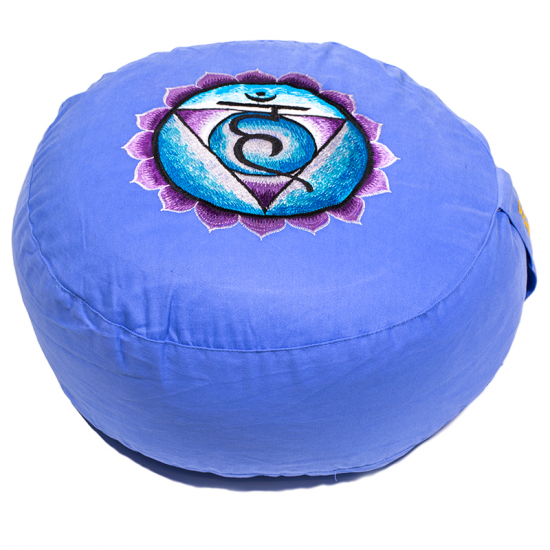  Meditationskudde -  Chakra  - Turkos/Lavandel- Vishuddha