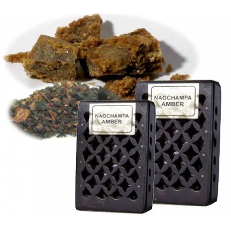 Nag Champa /Amber Kåda i Träskrin  - 5gr Kåda