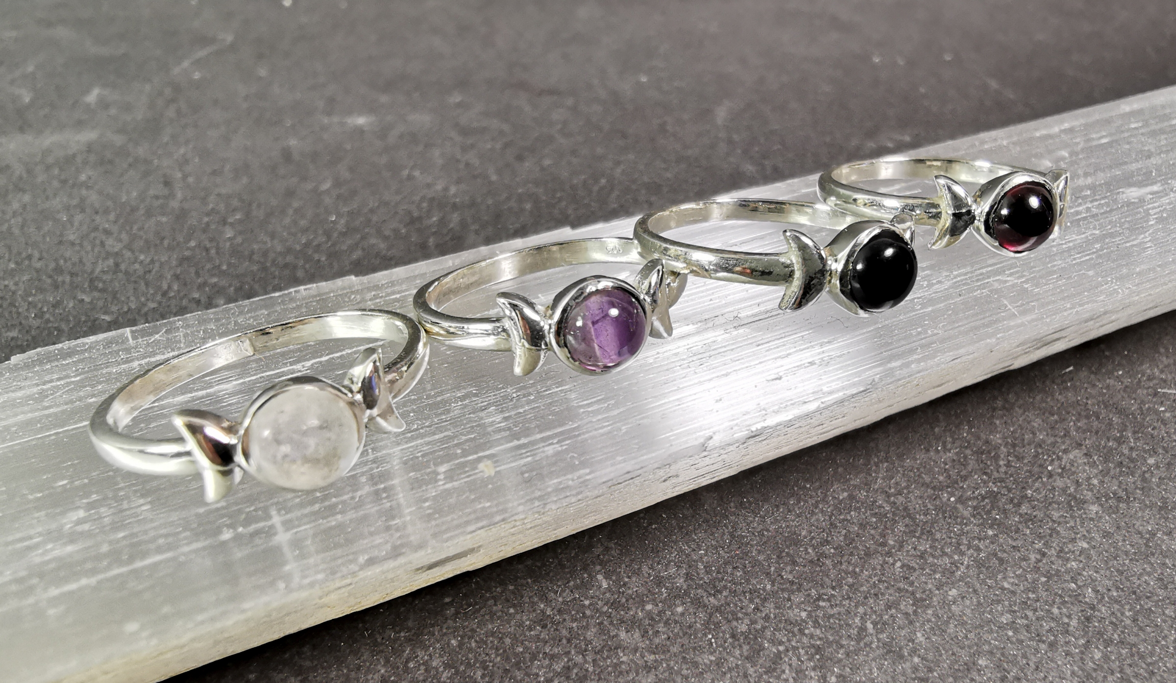 Triple moon Ring i Silver