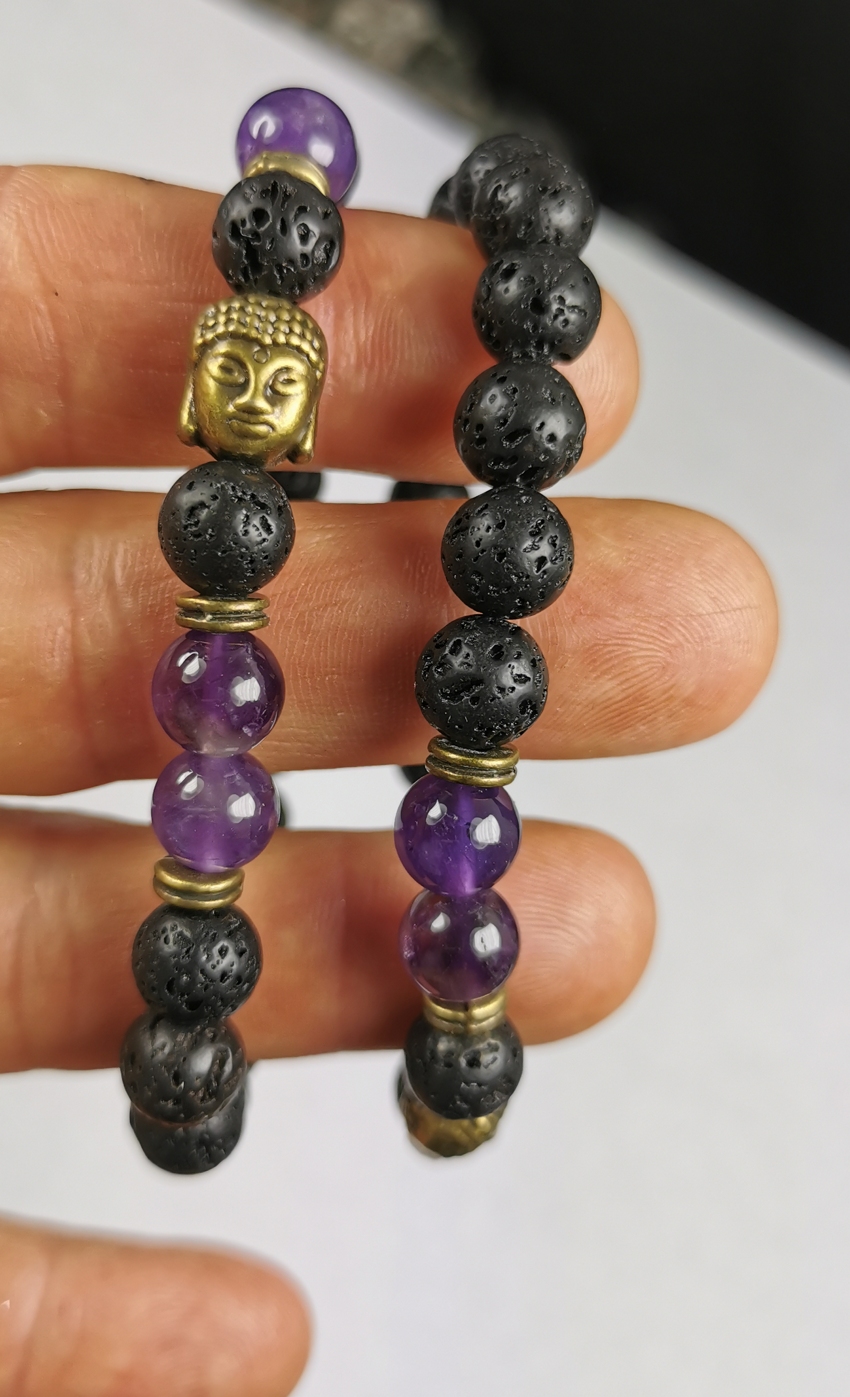 Armband - Lavasten och Ametist  - 2