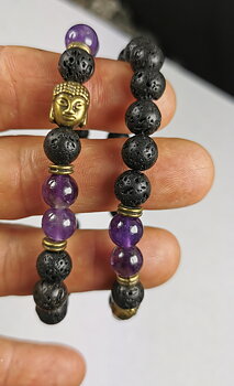 Armband - Lavasten och Ametist 
