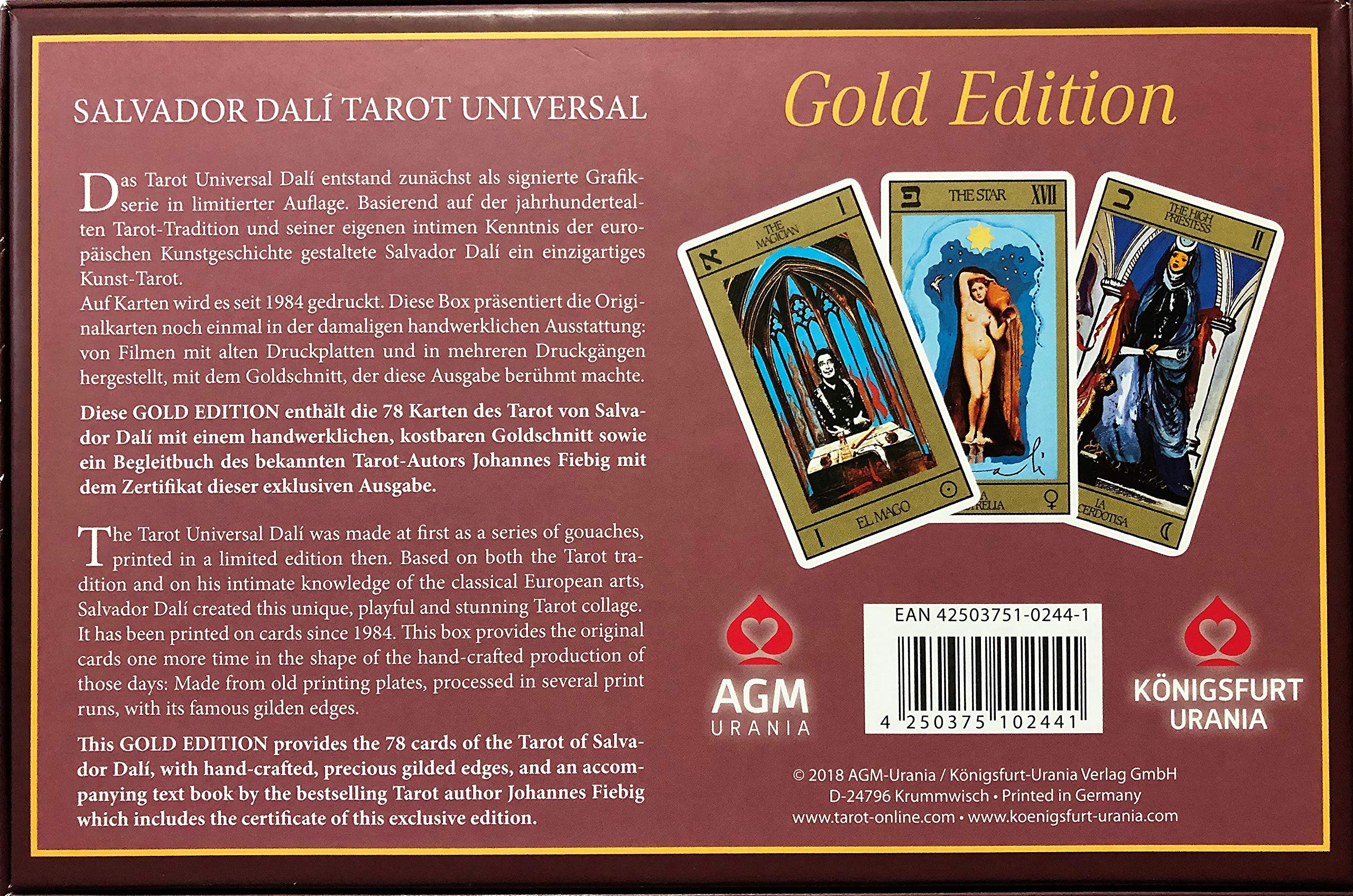 Tarot Universal Salvador Dalí Gold Edition 2018, Boxed Set - Kort med Bok - 2