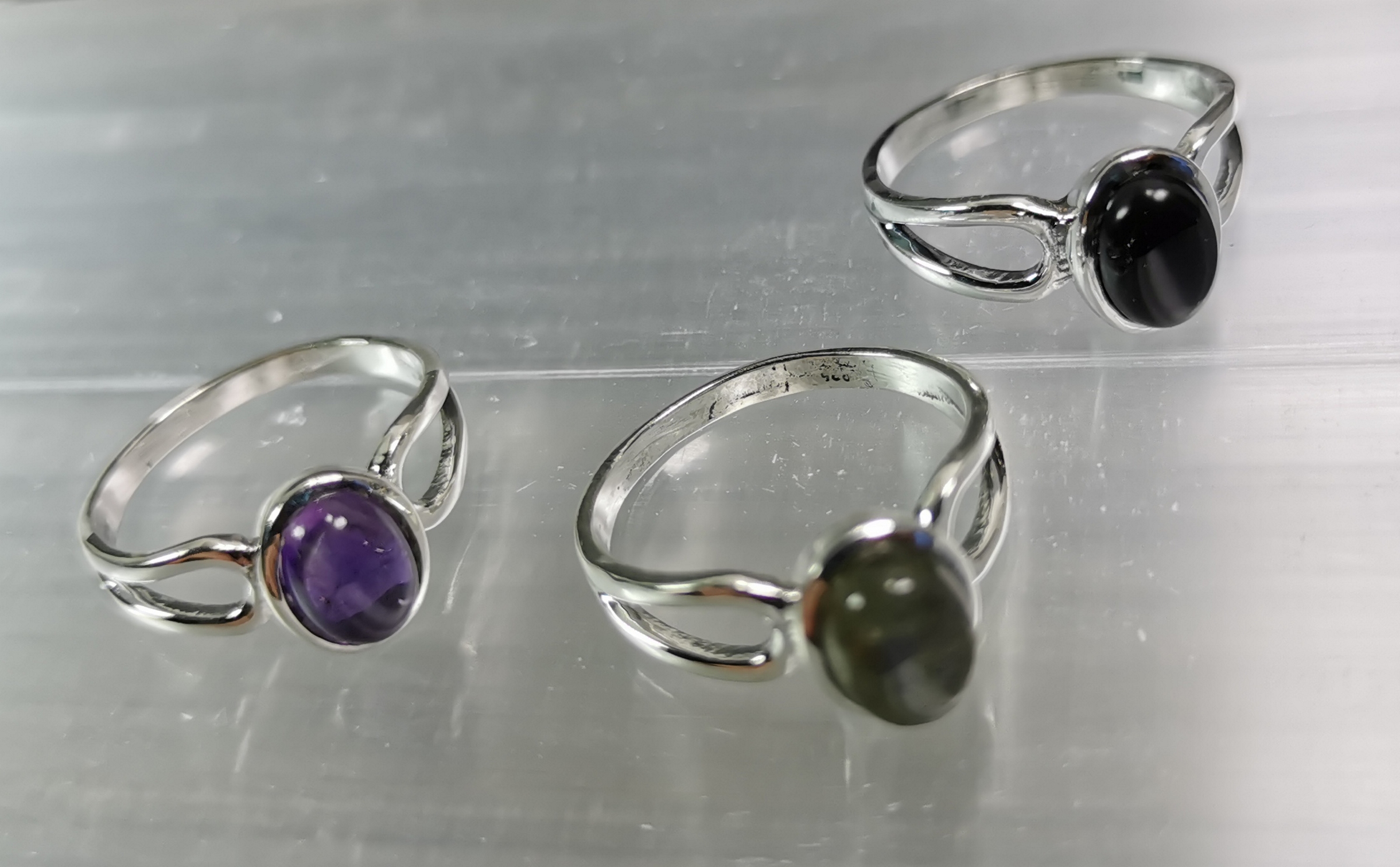 Cabochon Stenring i Silver - 3