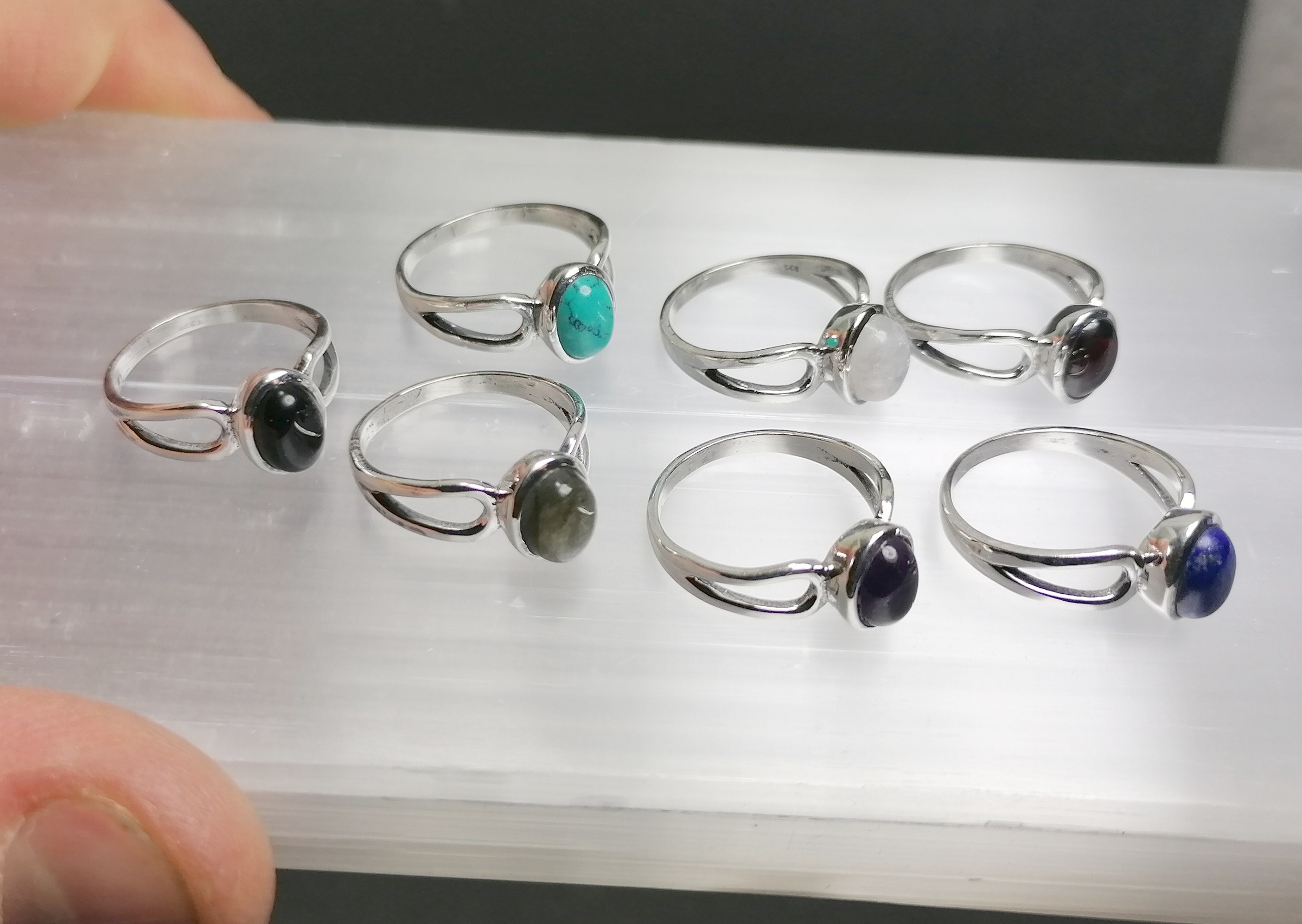 Cabochon Stenring i Silver - 2
