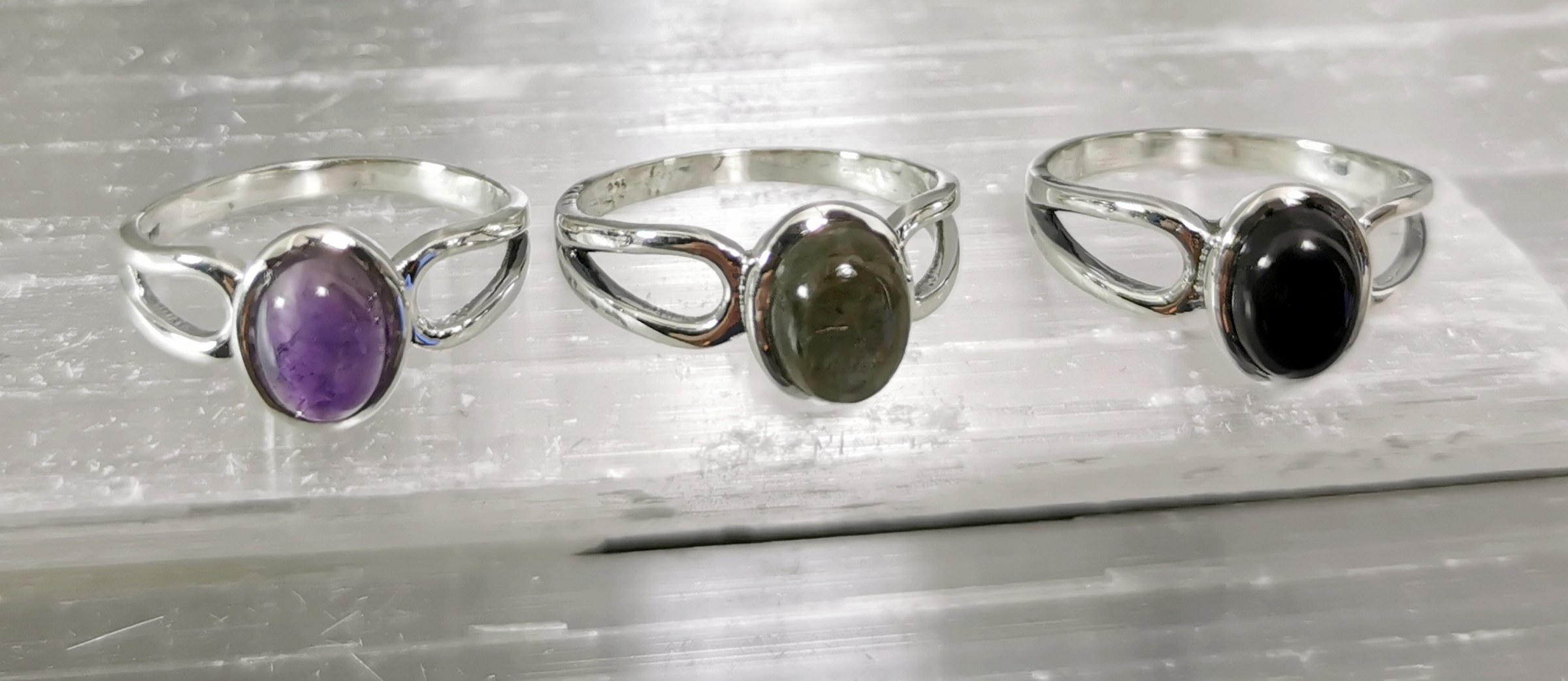 Cabochon Stenring i Silver - 4