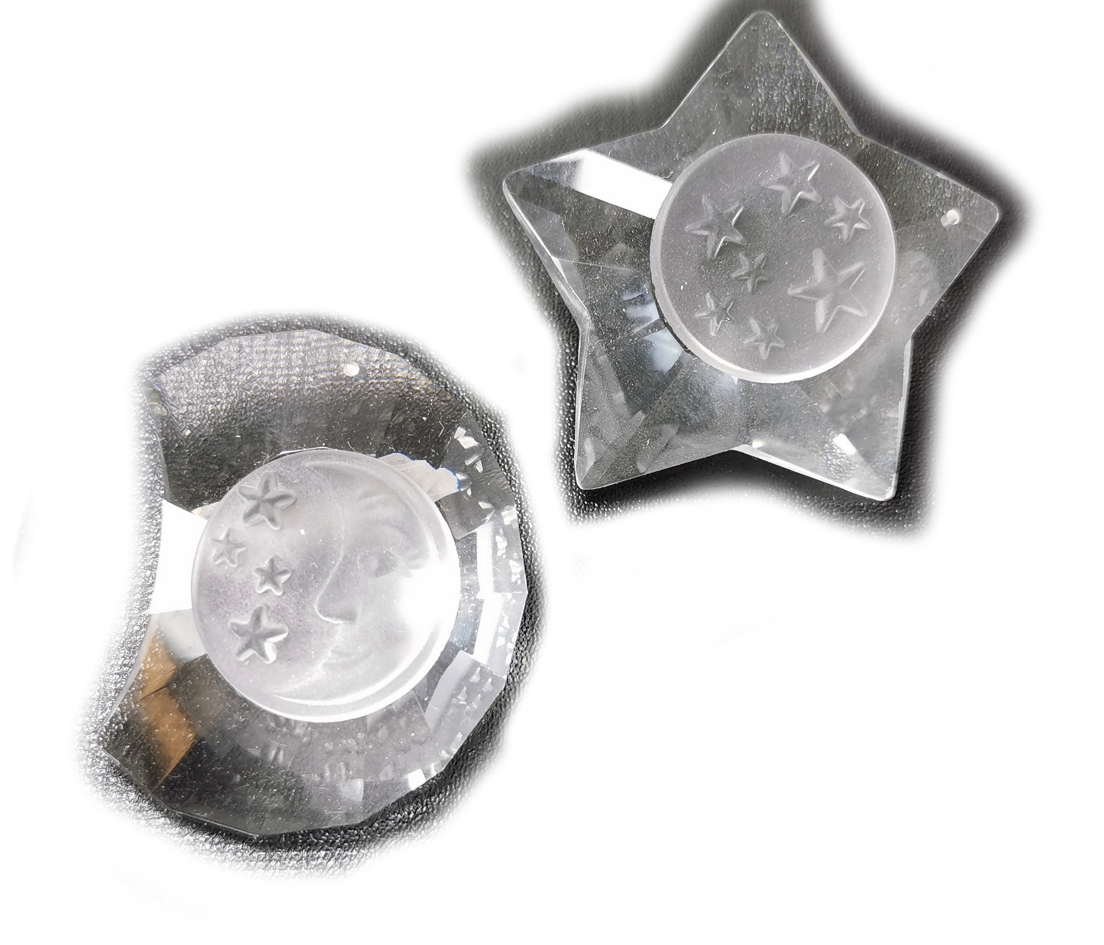  Glas Prisma - Stjärna eller Måne - Swarovski Glas