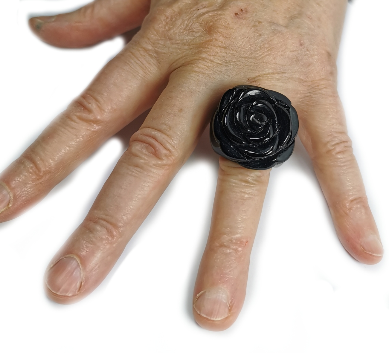 Svart Ros Ring i onyx - 3