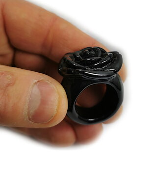 Svart Ros Ring i onyx