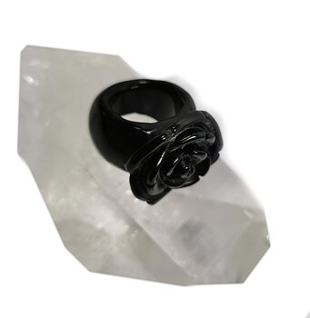 Svart Ros Ring i onyx