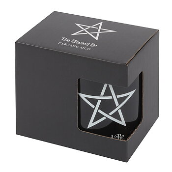 Mugg, Pentagram "Blessed be" - Svart
