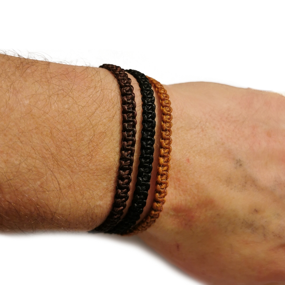 Vävd Vaxat Nylon Armband - 5mm/platt  - 2