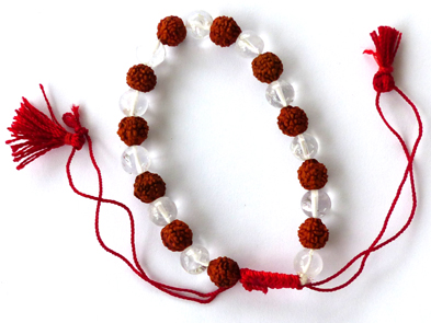 Rudraksha Mala Armband med Bergkristall - 2