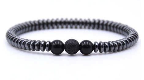Hematit Armband - 3 pärlor mix