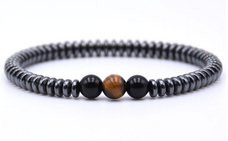 Hematit Armband - 3 pärlor mix - 2