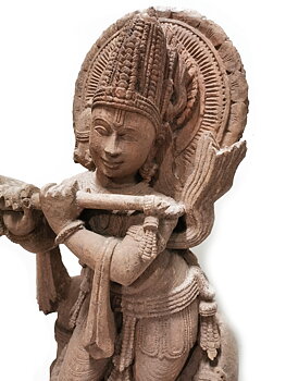 Temple Staty - Krishna i khondalit.