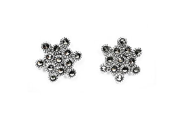 Stiftörhänge i Silver - Snöflinga