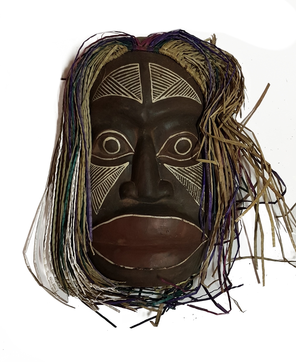 Trä Mask - Borneo - Bad Hair Day.