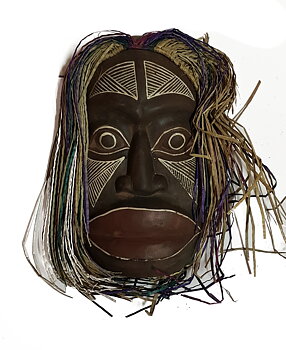Trä Mask - Borneo - Bad Hair Day.