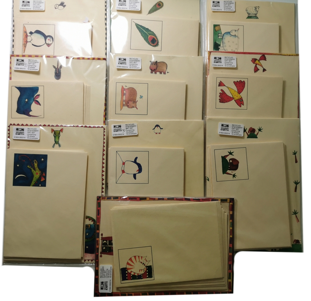 Fairtrade Kuvert & Papperset  - Stationery Kit - oblekt papper
