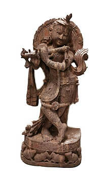 Temple Staty - Krishna i khondalit.