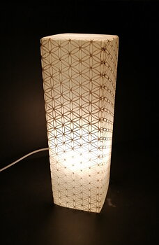 Selenit Lampa med Livets Blomma Nät - 30cm